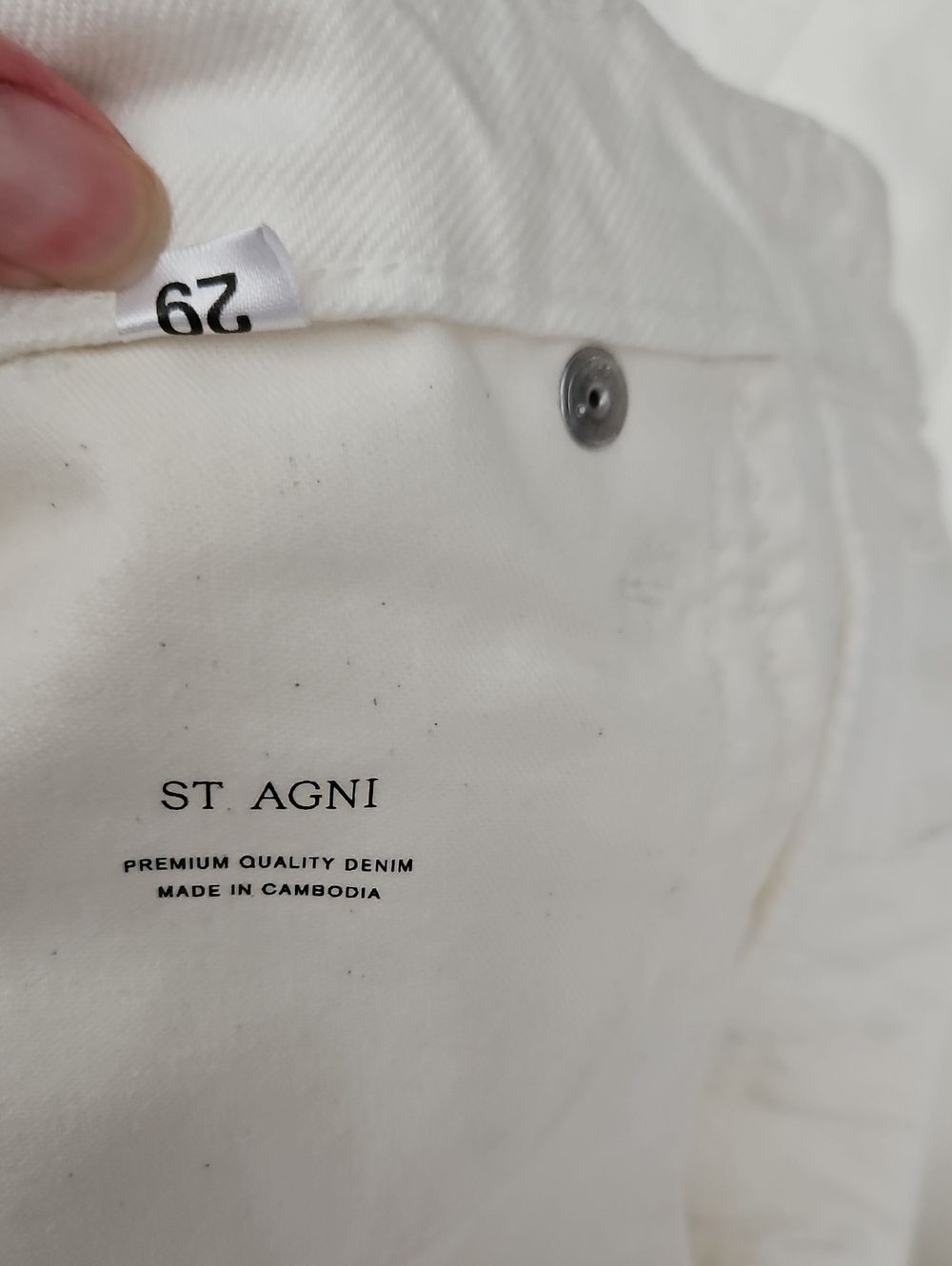 St. Agni Mid-Rise Balloon Jeans in White - Size 29 Rigid Organic Cotton Wide Leg - Picture 6 of 12